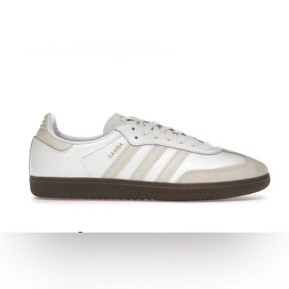 adidas Shoes - adidas Samba Leather White Brown Lace Up Rubber Outsole Womans Athletic Shoes8.5